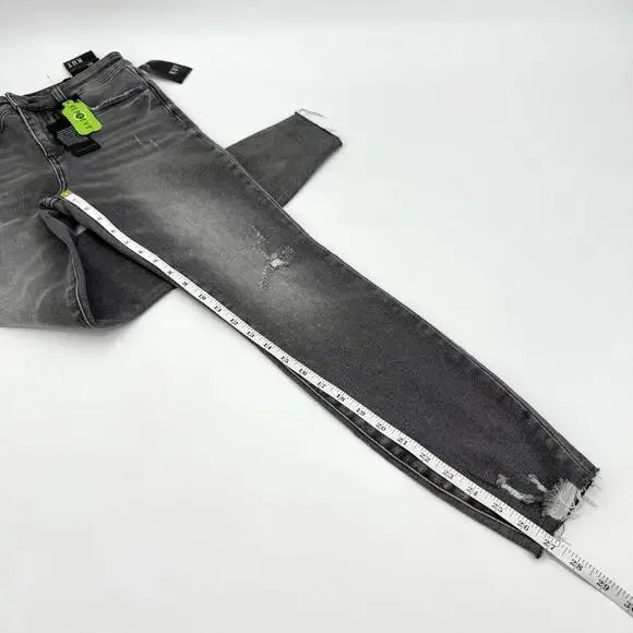 KUT from the Kloth Gray High Rise Connie Ankle Skinny Jeans Size 4 Distressed - Picture 7 of 8